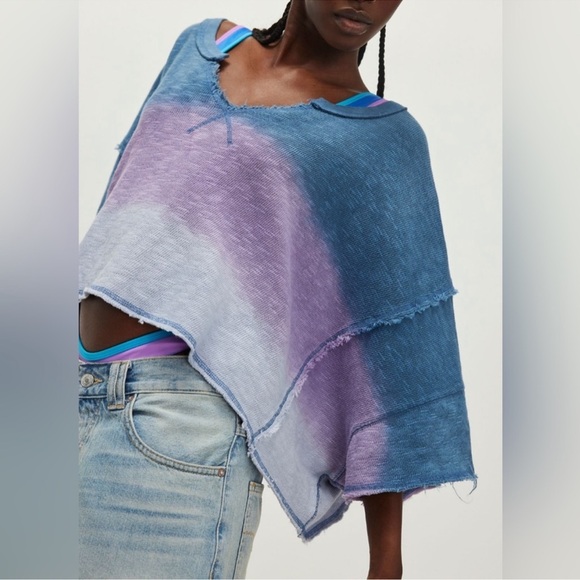 We The Free Tops - Free People We The Free After Midnight Washed Tie Dye Ombré Oversized Tee